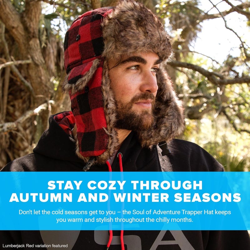 SA Company Trapper Hat Winter Hats for Men & Women | Ushanka Russian Hat | Faux Fur Hat with Ear Flap (Snow Camo) - Image 1